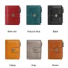 2024 Новые короткие RFID Women Women Swells Название выгравированная молния Zipper hasp Coin Pocket Женщины качество кожи для кожи PU