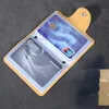 porta carte busin antifurto porta carte di credito ID Fi 24 carte da donna sottile custodia in pelle PU portamonete portafoglio r5Oc #