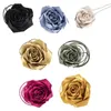 Ceintures 652F Casual Fleur Noeud Taille Ceinture Grand Tissu Rose Corde Sangle Élastique Vintage Corps Pour Pantalon Robe