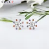 Boucles d'oreilles CLUCI 3 paires en gros 925 en argent Sterling Zircon boucle d'oreille pour les femmes perle montage SE075SB