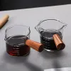6 Stil Isıya Dirençli Cam Espresso Ölçüm Kupası Çift/Tek Ağızlı Cam Süt Sütü Tutlu Cam Ölçekli Tedbir Kupaları