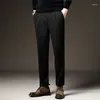 Men's Suits Autumn Wool Suit Pants Korea Style Woolen Dress For Male Office Formal Wedding Business Casual Men Trousers 2024 D12