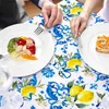 Tableau de table d'été au citron fleur nappe rectangulaire décoration de fête de vacances Couverture de table en tissu imperméable pour la cuisine de table à manger décor y240401