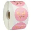 Cadeau cadeau rose étiquettes papier 50-500pcs merci autocollant sceau étiquettes décoration de noël pour la papeterie d'emballage