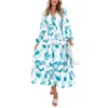 Casual Dresses Women S Floral Puff Sleeve Maxi Dress Bohemian Tiered Loose Long Summer Beach Flowy Sundress