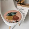 Coussin / oreiller décoratif sam toft art abstrait paysage amour chien animal nordique de méditation de méditation norme ottoman chaise tatami mat y240401