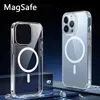 Clear Magnetic for Magsafe Wireless Charger Cases Acrylic stötsäkert täckning för iPhone 15 14 Plus 13 12 11 Pro Max XR XS 8 7 Plus Retail Package