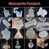 Hip Hop luxe personnalisé Mossanite lettre pendentif 925 argent bus vers le bas entièrement glacé Moissanite pendentif