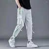 Mäns byxor pants porslin mode last män sömmar rep korsett ins löst hip-hop casual