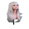 Parrucche Argento Parrucca da donna FeiShow Sintetica resistente al calore 24 pollici Lunghi capelli ondulati Festa di Carnevale Costume di Halloween Parrucchino Cosplay