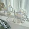 Mokken 2024 Zomer Koffie Luxe Handgreep Melk Afternoon Tea Cup Creative Bubble Glass Cups For Friend Cadeau