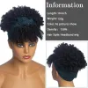 Peruker syntetiska kort kinky lockiga pannband peruker för svarta kvinnor afro lockar svarta peruker med halsduk naturlig lockig turban wrap peruk cosplay