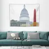 Tapisserier Washington DC Skyline Poster Tapestry Room Decor Korean Style Home Decorators