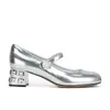 Scarpe eleganti Design di lusso Moda Donna Mary Janes Comoda punta rotonda Hoof Hees Zapatos Para Mujer Perla Fibbia della cintura Strass