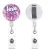 new Style Color Love Retractable Clip Reel Card Holder Heart Shape ID Busin Work Card Yoyo Badge Holders Office Supplies H8i5#