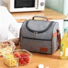 gray Oxford Cloth Aluminum Foil Tote Lunch Bags Portable Durable Picnic School Office Cooler Insulati Bags l80d#