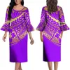 Robes de soirée Style de robe pour femmes motif artistique personnalisé mode tribu polynésienne 2024 Design tempérament de manchette à volants