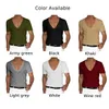 Summer Mens Solid Color Short Sleeve Deep V Neck Basic T-Shirt Gym Muscle Fitness Bodybuilding Tee Tops T Shirts Clothing 240320