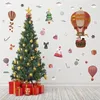 Papéis de parede adesivos de janela de Natal adere decalque adesivo de balão de ar