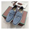 luxury designer loafer shoes for men women fashion sneakers leather piana loafers loro pink black baby blue grey navy casual trainers