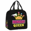 bingo Queen Lunch Box Women Waterproof Thermal Cooler Food Insulated Lunch Bag Office Work Resuable Picnic Tote Bags E4vN#