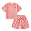 Kleidung Sets 1 bis 7 Jahre Jungen Sommer Baumwolle Baby Jungen Kleidung Lose Beiläufige Kurze T-Shirt Top Hosen 2PCS Trainingsanzug für Kinder