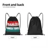 Vintage Makitaes Power Tools DrawString Bag Kvinnor Män Fällbar sport Gym Sackpack Shop -lagring Ryggsäckar J5XZ#