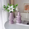 Vases Creative French High-end Desktop Flower Ornaments Taro Purple Gourd Shaped Ceramic Vase