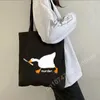 Забавная сумка через плечо Hk Untitled Goose Game Meme Duck Cute Carto Animal Canvas Tote Bags Harajuku Shop Shopper Сумки X71E #