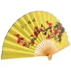 Decorative Figurines Hanging Fan Craft Decoration Wall Background Modern Folding Retro Large Silk Cloth Vintage