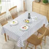 テーブルクロスチェッカー長方形のテーブルクロスホリデーパーティーの装飾キッチンダイニングテーブルカバー装飾用の防水布のテーブルクロスY240401