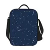 Navy Night Sky Sac fourre-tout à déjeuner isolé pour femmes Space Galaxy Resuable Thermal Cooler Food Bento Box Work School Voyage j33G #