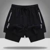 Les shorts de créateurs se vendent bien.Short américain Double couche pour hommes, basket-ball, doublure trois cultures, séchage rapide, deux pièces, football, survêtement ample, à la mode