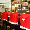 Stol täcker 6st jul bakåt täcke matsalslippor för Xmas festliga hem middagar bordsstolar dekoration