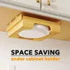 Kitchen Storage 10-Inch Paper Plate Dispenser Space Saving Under Cabinet Bamboo Plates Holder Counter Vertical Drop