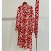 Robes décontractées 2024 Femmes Printemps Commuting Polka Dot Imprimer Robe à bretelles mi-longue