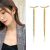 Dangle Earrings Tassel Long Earring Metal Wire Drawing Arc Geometric For Women Fashion Jewelry Hanging Pendientes Gifts