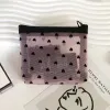 heart-shaped Nyl Mesh Pink Cosmetic Bags Toiletry Organizer Portable Multifuncti Transparent Women Cosmetics Storage Pouch L6Do#