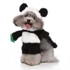 Cão vestuário macio halloween panda chapéu bonés roupas bonitos conjunto outono inverno quente produtos para animais de estimação acessórios para filhotes