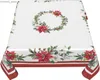 Table de table de table de Noël poinsettia fleur nappe de cuisine de cuisine décor de table de cuisine réutilisable housses de table de mariage décorations de fête de mariage y240401