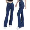 Active Pants Women Flare 4 Way Stretch Sports Casual Denim Jeans Fitness Bell Bottom Byxor Elastic Gym Plus Size Size