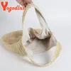 YOGODLNS Sac de paille d'été pour femmes Woven Handmade Handbag grande capacité LADY TOTE VAGTI PLACE BAG SAGHER SAGLE BOLSA 86ZI #