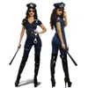 Femme Officier costume cosplay uniforme sexy flic Jumpsuit Halloween Femmes Fantomage Robe 240319