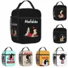 Забавная изолированная сумка для обеда Mafalda для женщин и детей, Resuable Cooler Thermal Lunch Box Портативная сумка-бенто для работы, школы, пикника w0MK #