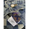Herrjacka toppdesigner jacka lyxig high street mode casual lösa herrar och kvinnor jackor lila jeans damoflage jacquard denim tyg 999