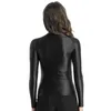 Women Shiny Long Sleeve Slim Fit Tank Sports Gym Workout Training Tops Jogger Sweatshirts Pole Dance Disco Club Costume