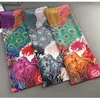 Luksusowa marka 100% Twill Silk Scarf Square Square Scarf Bandana Kwiat Kerchief Szaliki dla kobiet Szalę OPRACJE ECHARPE 240322