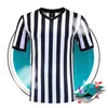 22-23 Professionelle Fußball-Schiedsrichteruniform Benutzerdefinierte Hemden Erwachsene Schwarz Weiß Fußballtrikots Trainingskleidung Fußballhemd 240322