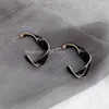 Hoop Earrings Fashion Lavender Purple For Woman Gold Color Twisted Art Line Gift Jewelry Wholesale