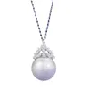 Chaînes S925 Silver 16m Collier de perles Pendentif pour femme Light Luxury Daily Mode en gros